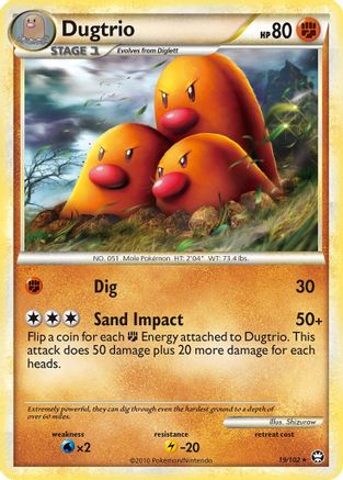 Dugtrio (19/102) [HeartGold &amp; SoulSilver : Triomphant] 