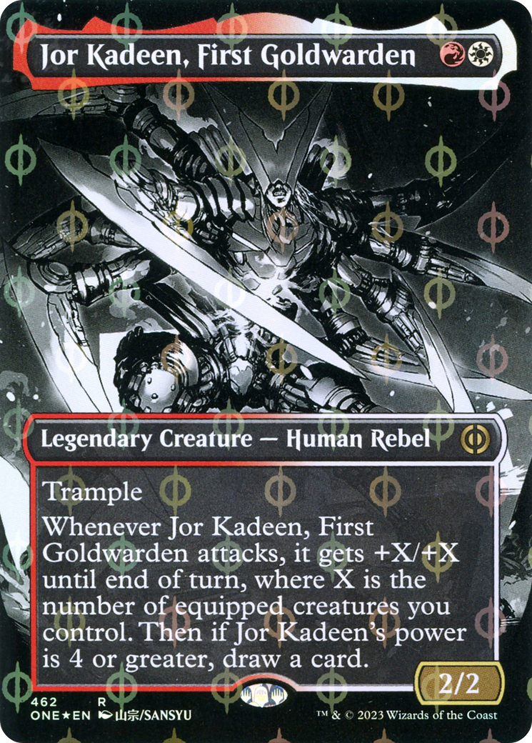 Jor Kadeen, First Goldwarden (ONE-462) - [Phyrexia: All Will Be One]: (Showcase) (Borderless) Foil