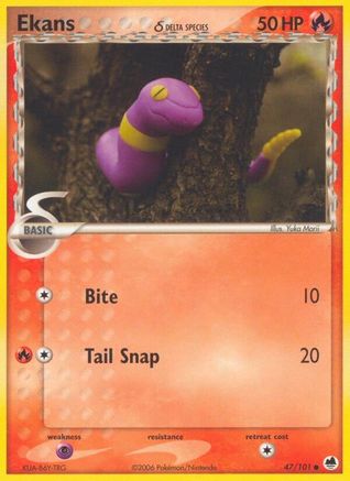 Ekans (47/101) (Espèce Delta) (Estampillé) [EX : Dragon Frontiers] 