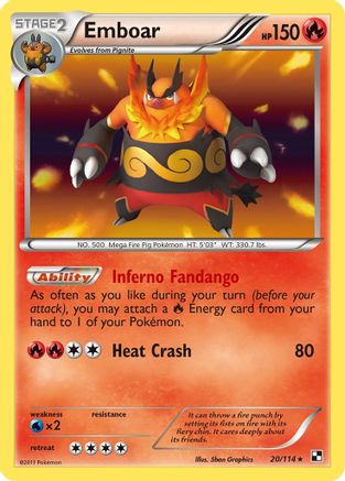 Emboar (20)/114 - [Black and White] Holofoil