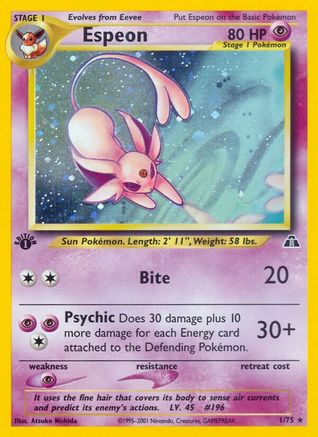 Espeon (1) 1/75 - [Neo Discovery] 1st Edition Holofoil