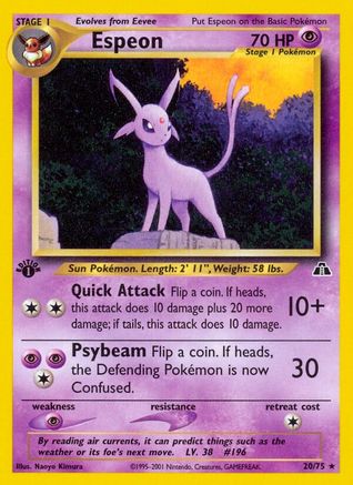 Espeon (20) 20/75 - [Neo Discovery] 1st Edition