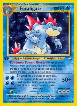 Feraligatr (4) 4/111 - [Neo Genesis] 1st Edition Holofoil