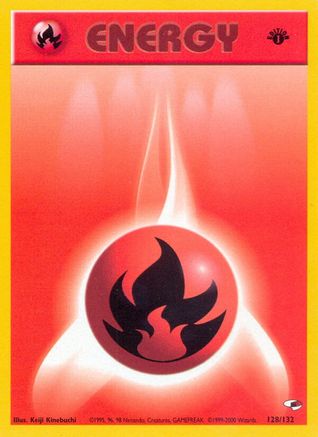 Fire Energy 128/132 - [Gym Heroes] 1st Edition