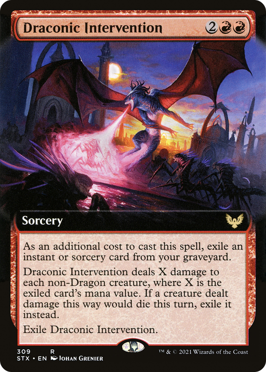 Draconic Intervention (STX-309) - [Strixhaven: School of Mages]: (Extended Art) Foil