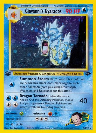 Giovanni's Gyarados 5/132 - [Gym Challenge] 1st Edition Holofoil