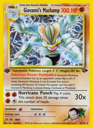 Giovanni's Machamp 6/132 - [Gym Challenge] 1st Edition Holofoil