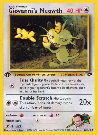 Giovanni's Meowth (43) 43/132 - [Gym Challenge] 1st Edition