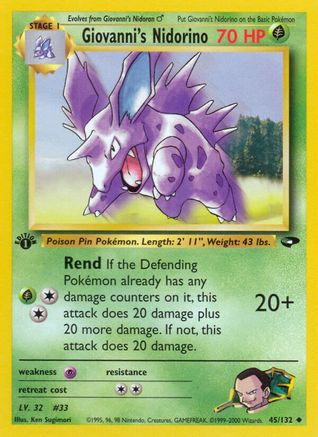 Giovanni's Nidorino 45/132 - [Gym Challenge] 1st Edition