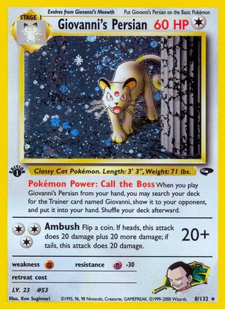 Giovanni's Persian 8/132 - [Gym Challenge] 1st Edition Holofoil