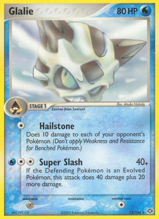 Glalie (13/106) (Estampillé) [EX : Émeraude] 
