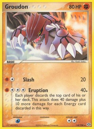 Groudon (14/106) (Estampillé) [EX : Émeraude] 
