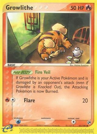 Growlithe 65/100 - [Sandstorm] Reverse Holofoil