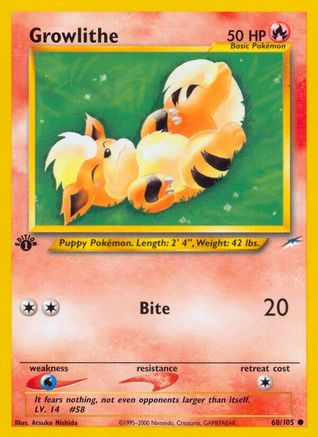 Growlithe 68/105 - [Neo Destiny] 1st Edition