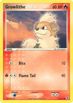 Growlithe (64/112) [EX : Rouge Feu et Vert Feuille] 