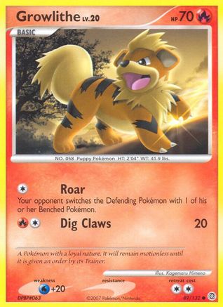 Growlithe (89/132) [Diamant et perle : merveilles secrètes] 