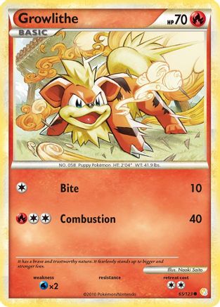 Growlithe 65/123 - [HeartGold SoulSilver]