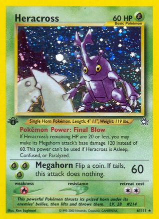 Heracross 6/111 - [Neo Genesis] 1st Edition Holofoil