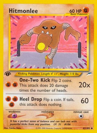 Hitmonlee 42/105 - [Neo Destiny] 1st Edition