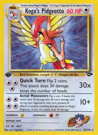 Koga's Pidgeotto 27/132 - [Gym Challenge] 1st Edition