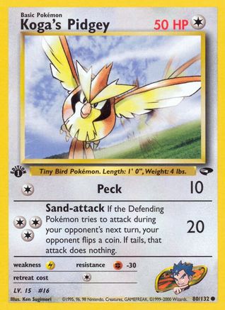 Koga's Pidgey (80) 80/132 - [Gym Challenge] 1st Edition