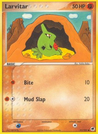 Larvitar 51/101 - [Dragon Frontiers] Reverse Holofoil