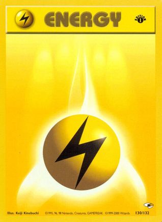 Lightning Energy 130/132 - [Gym Heroes] 1st Edition