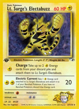 Lt. Surge's Electabuzz (27) 27/132 - [Gym Heroes] 1st Edition