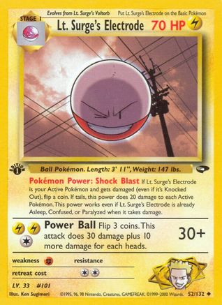 Lt. Surge's Electrode 52/132 - [Gym Challenge] 1st Edition
