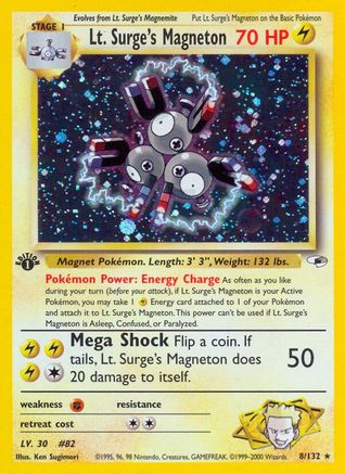 Lt. Surge's Magneton 8/132 - [Gym Heroes] 1st Edition Holofoil
