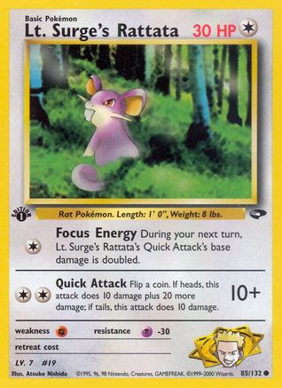 Lt. Surge's Rattata 85/132 - [Gym Challenge] 1st Edition