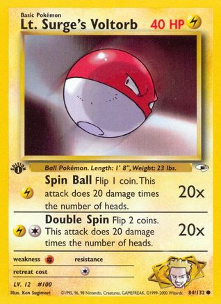 Lt. Surge's Voltorb 84/132 - [Gym Heroes] 1st Edition