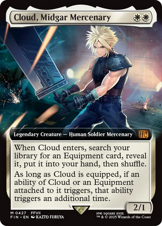 Cloud, Midgar Mercenary (Extended Art) (FIN-427) - [FINAL FANTASY]: (Extended Art) Foil