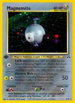 Magnemite (7) 7/75 - [Neo Discovery] 1st Edition Holofoil