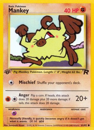 Mankey 61/82 - [Team Rocket] 1st Edition