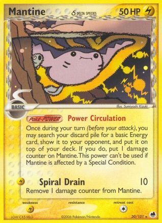 Mantine (Delta Species) 20/101 - [Dragon Frontiers] Reverse Holofoil