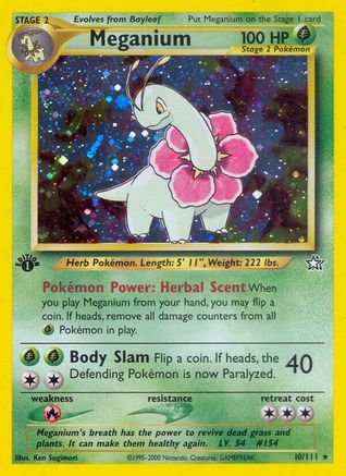 Meganium (10) 10/111 - [Neo Genesis] 1st Edition Holofoil