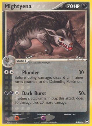 Mightyena (18/108) (Estampillé) [EX : Gardiens du pouvoir] 