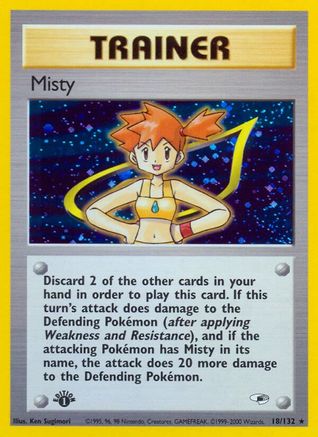 Misty (18) 18/132 - [Gym Heroes] 1st Edition Holofoil
