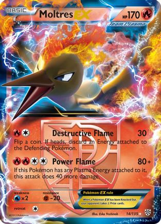 Moltres EX (14/135) [Noir et Blanc : Tempête Plasma] 