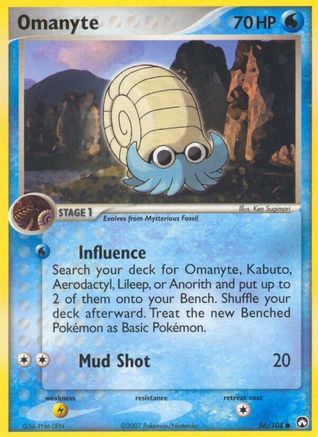 Omanyte 56/108 - [Power Keepers] Reverse Holofoil