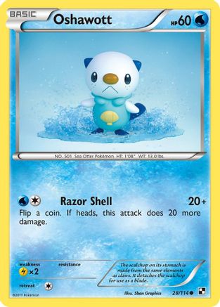 Oshawott (28/114) [Noir et blanc : ensemble de base] 