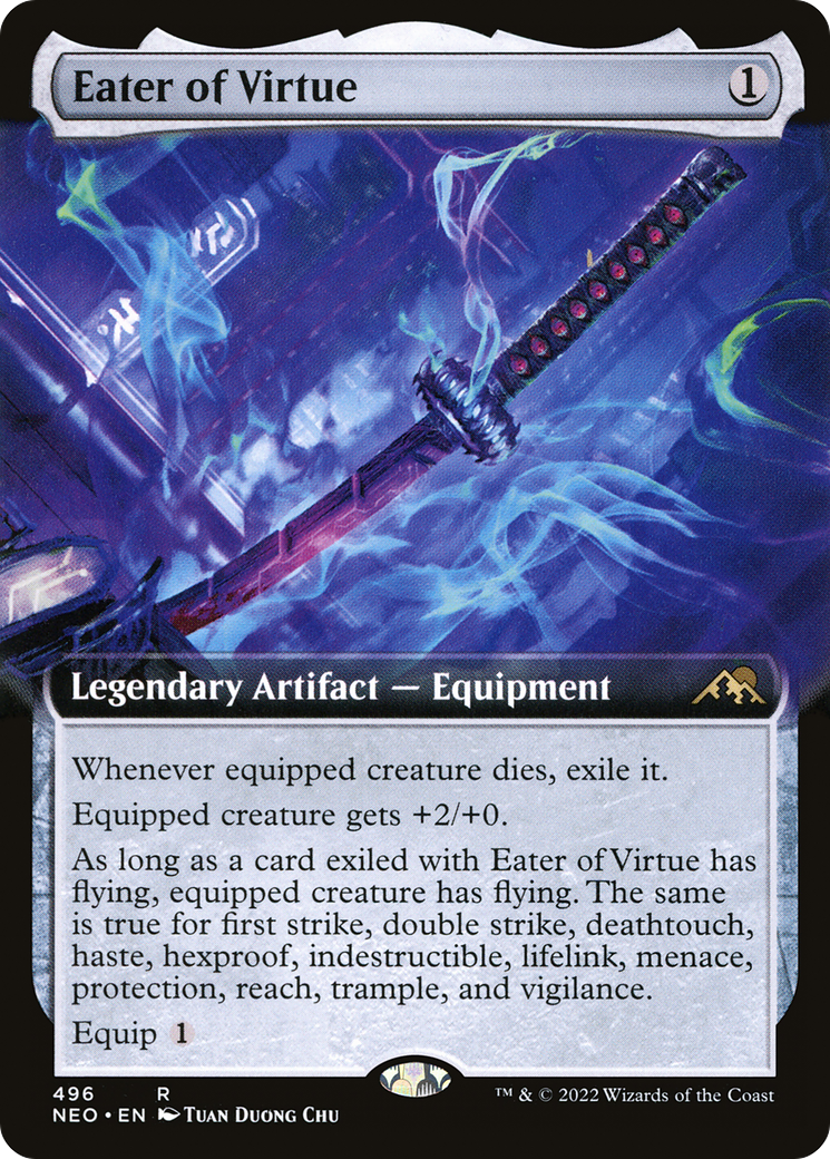 Eater of Virtue (NEO-496) - [Kamigawa: Neon Dynasty]: (Extended Art) Foil