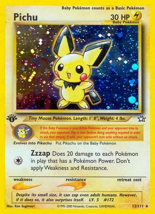 Pichu 12/111 - [Neo Genesis] 1st Edition Holofoil