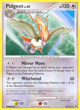 Pidgeot (35/132) [Diamant et Perle : Merveilles secrètes] 