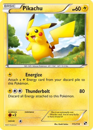 Pikachu (115/114) [Noir et blanc : ensemble de base] 