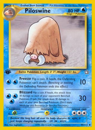 Piloswine 44/111 - [Neo Genesis] 1st Edition