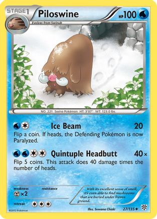 Piloswine (27/135) [Noir et blanc : Tempête de plasma] 