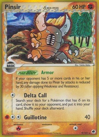 Pinsir (9/101) (Espèce Delta) (Estampillé) [EX : Dragon Frontiers] 