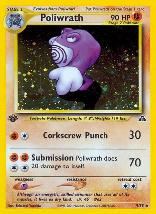 Poliwrath (9) 9/75 - [Neo Discovery] 1st Edition Holofoil